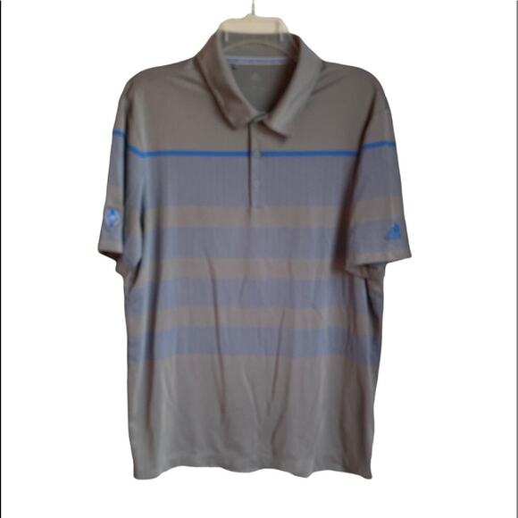 ADIDAS Men’s Striped Polo/Golf Shirt / Size: Large - Picture 1 of 10